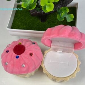 Pink Cupcake Jewelry Box,Cute Storage for Rings, & Accessories,Multicolor Gift